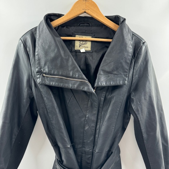 Catwalk Studio Los Angeles Black Imitation Leather Jacket Size Large - Picture 2 of 8